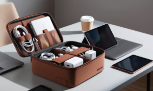 Mosiso Electronic Organizer Travel Case Brown